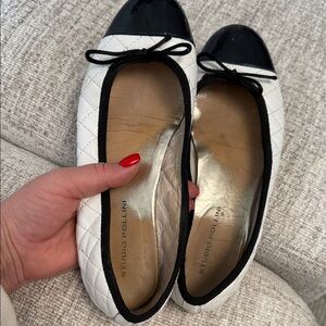 Studio Pollini Black and White Quilted Flats